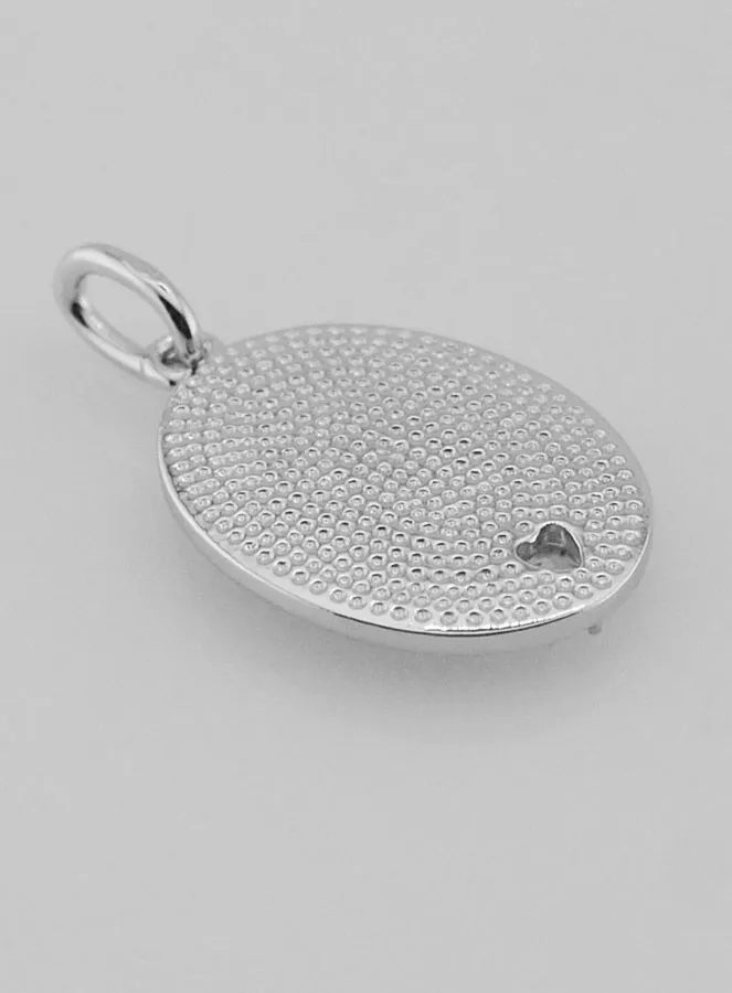 Silver Medal and Zirconia Sacred Heart of Mary - 19mm (pic 4)