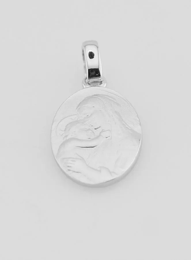 Silver Medal Virgin Mary and Child - 19mm (pic 2)