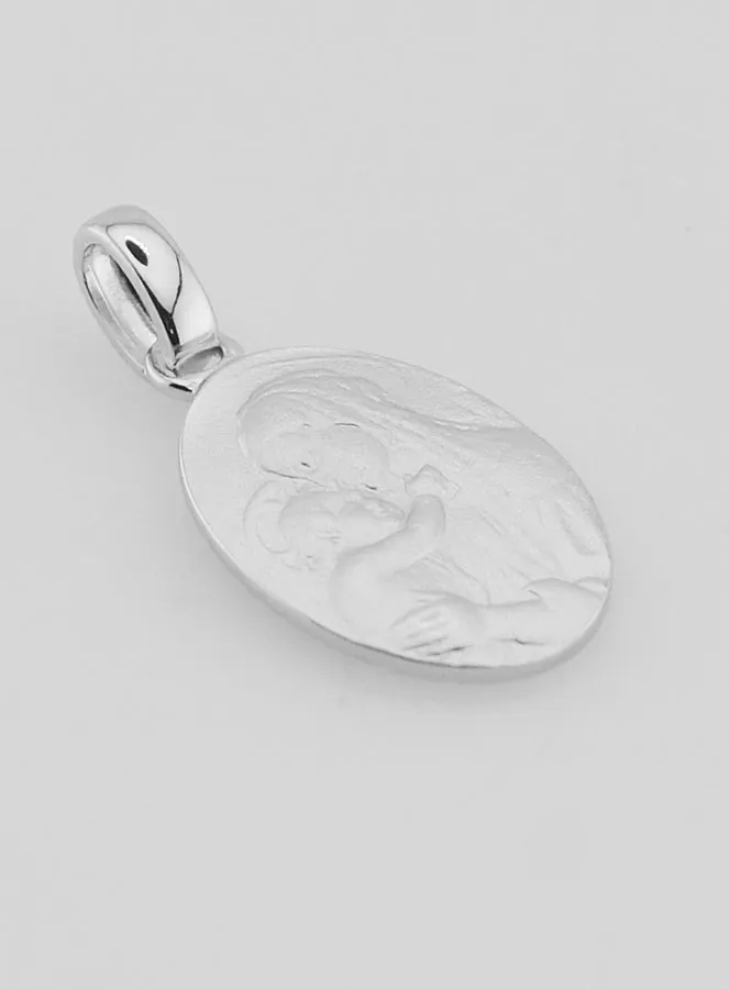 Silver Medal Virgin Mary and Child - 19mm (pic 3)