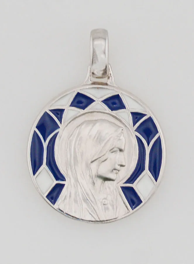 Medal Virgin Mary and Lourdes Double Sided - 18mm (pic 1)