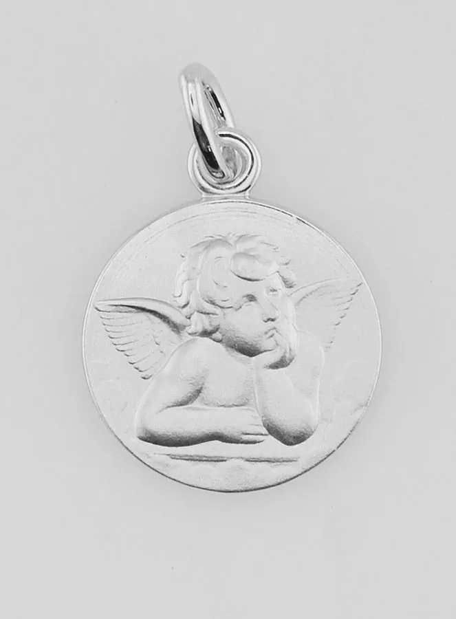 Silver Guardian Angel Medal - 16mm (pic 1)