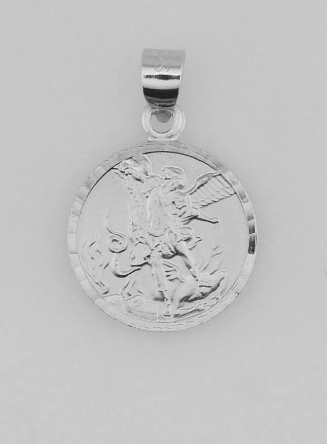 Saint Michael the Archangel Medal in 925 Silver - 14 mm (pic 1)