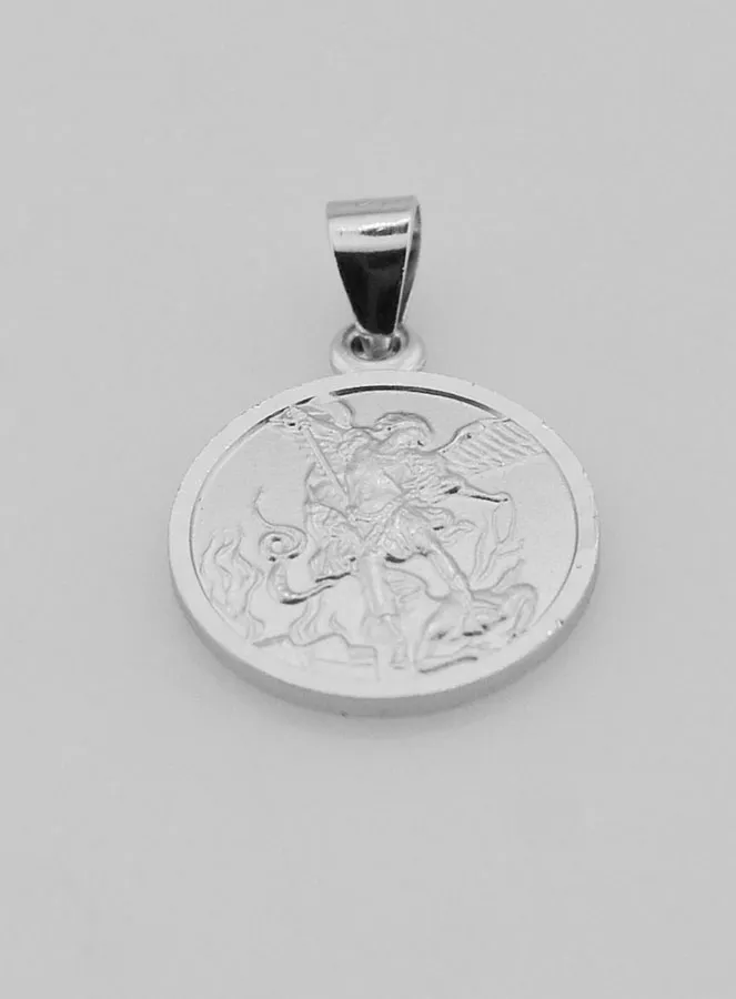 Saint Michael the Archangel Medal in 925 Silver - 14 mm (pic 2)