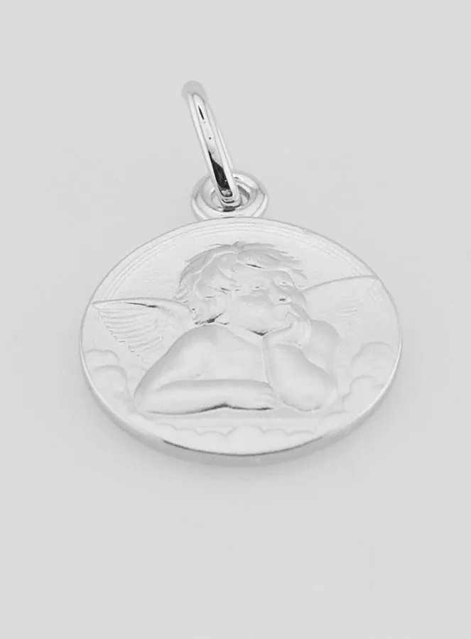 Christening Gift - Guardian Angel Medal in Silver 16mm (pic 2)