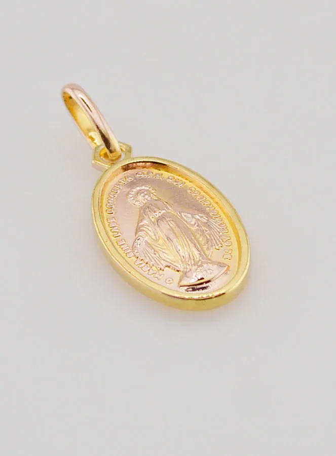 Miraculous Medal Gold Plated on Silver Base - 13mm (pic 4)