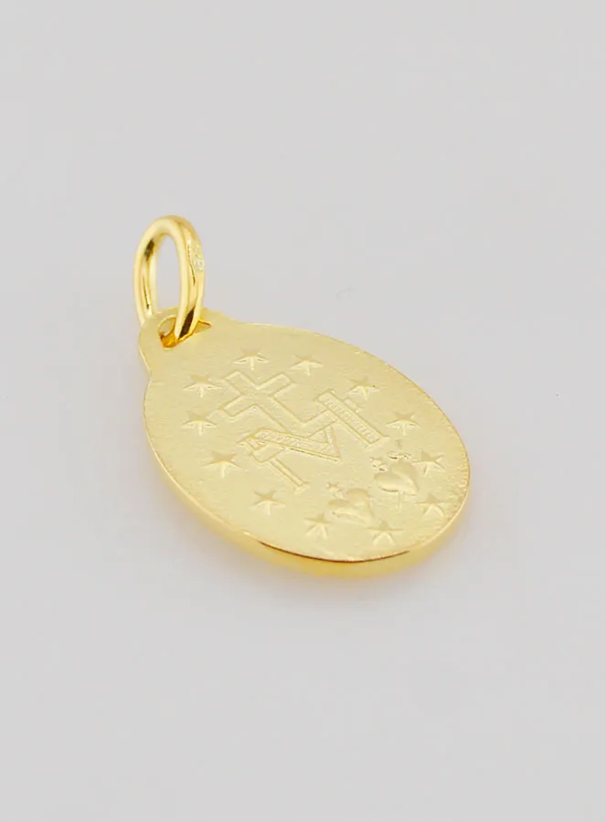 Miraculous Medal Gold Plated on Silver Base - 16mm (pic 2)
