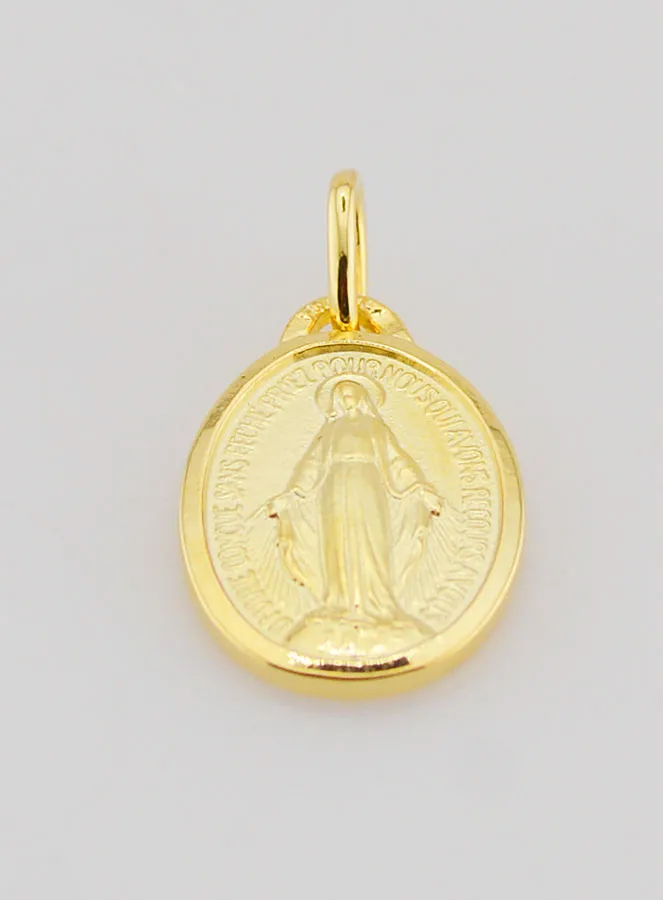 Miraculous Medal Gold Plated on Silver Base - 16mm (pic 3)