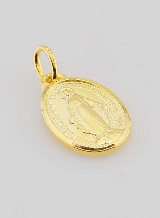 Miraculous Medal Gold Plated on Silver Base - 16mm (pic 4)