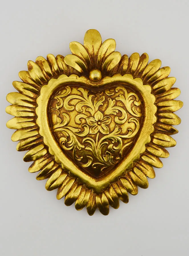 Mural Ex Voto Floral Heart - 16cm (pic 1)