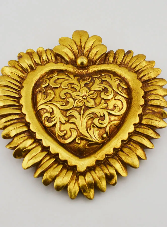 Mural Ex Voto Floral Heart - 16cm (pic 2)