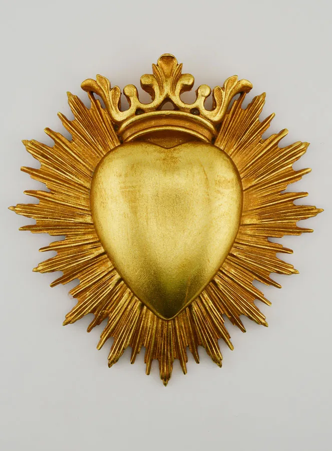Hanging Ex Voto Crowned Heart - 18cm (pic 1)