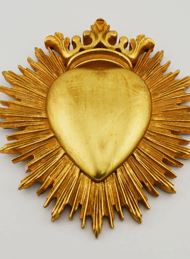 Hanging Ex Voto Crowned Heart - 18cm (pic 2)