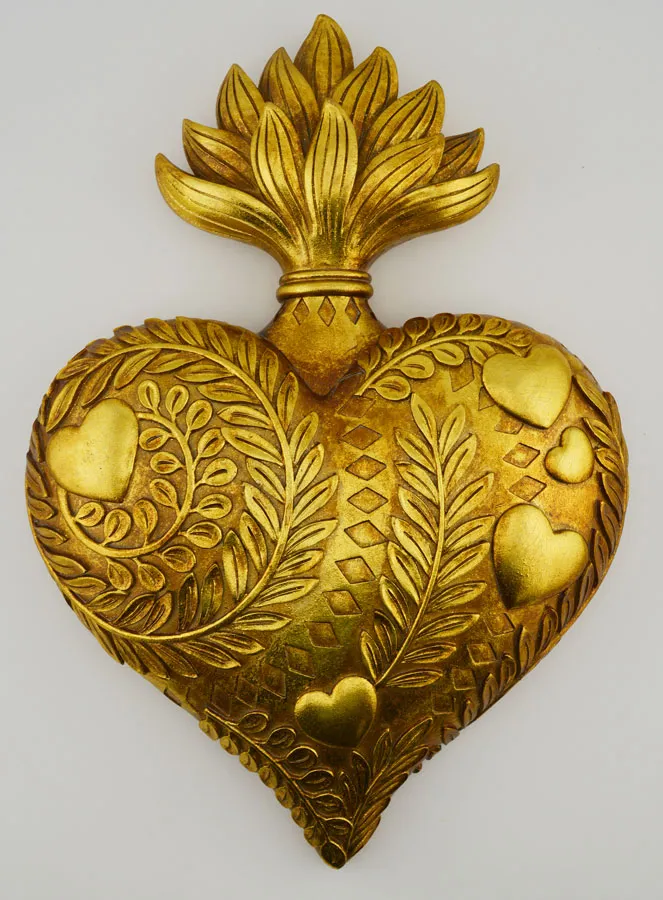 Mural Ex Voto Decorated Heart - 28cm (pic 1)