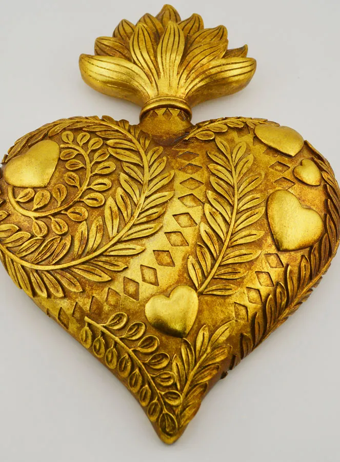 Mural Ex Voto Decorated Heart - 28cm (pic 2)