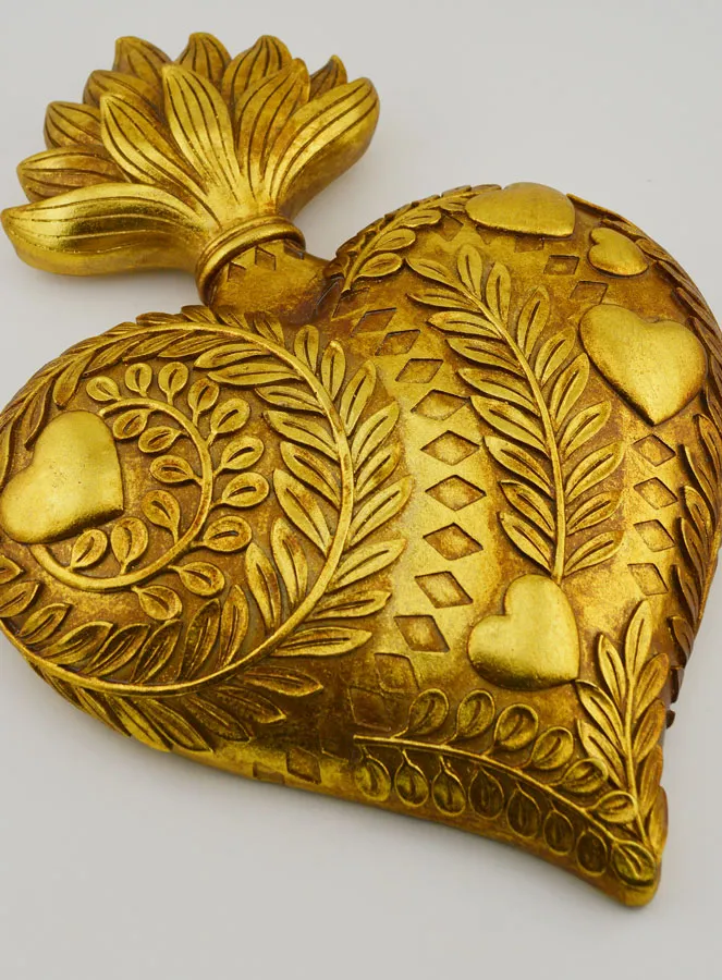 Mural Ex Voto Decorated Heart - 28cm (pic 3)