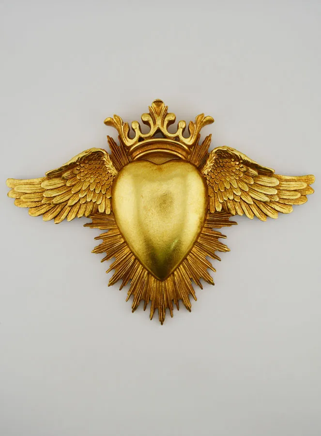 Ex Voto Wall Decoration Winged Heart - 24cm (pic 1)