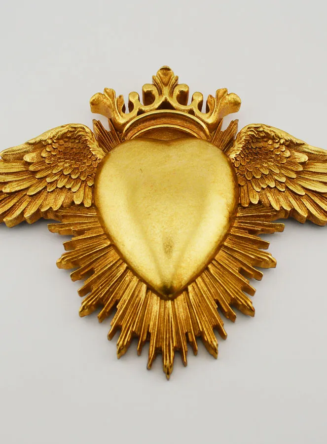 Ex Voto Wall Decoration Winged Heart - 24cm (pic 2)