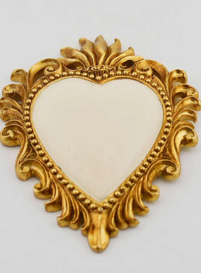 Ex Voto Wall Decoration Gold and White - 10cm (pic 2)