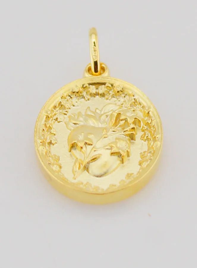 Gold Plated Medal Sacred Heart of Saint Joseph - 19mm (pic 2)