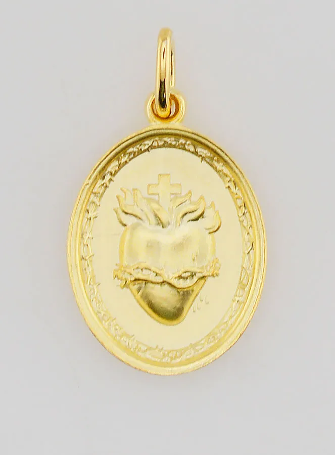 Gold-plated Medal Sacred Heart of Jesus - 19mm (pic 1)