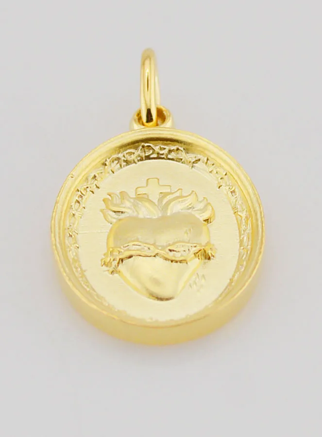 Gold-plated Medal Sacred Heart of Jesus - 19mm (pic 2)