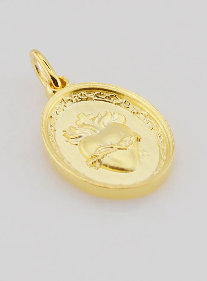 Gold-plated Medal Sacred Heart of Jesus - 19mm (pic 3)