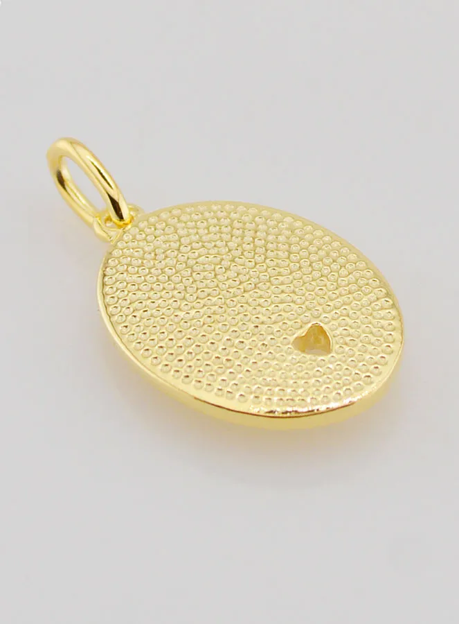 Gold Plated Medal and Zirconium Sacred Heart of Jesus - 19mm (pic 4)