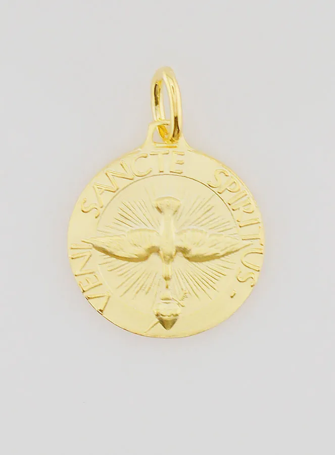 Gold-plated Medal Holy Spirit and Hymn - 18mm (pic 1)