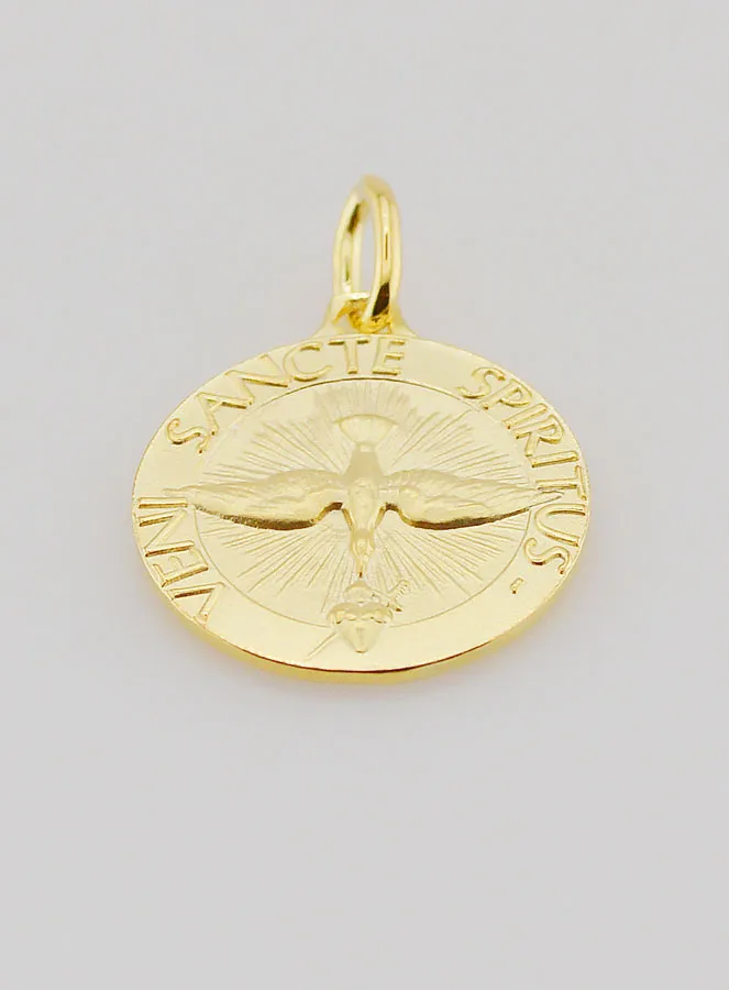 Gold-plated Medal Holy Spirit and Hymn - 18mm (pic 2)