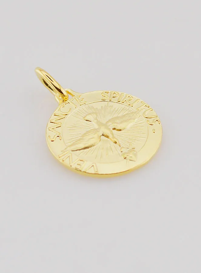 Gold-plated Medal Holy Spirit and Hymn - 18mm (pic 3)