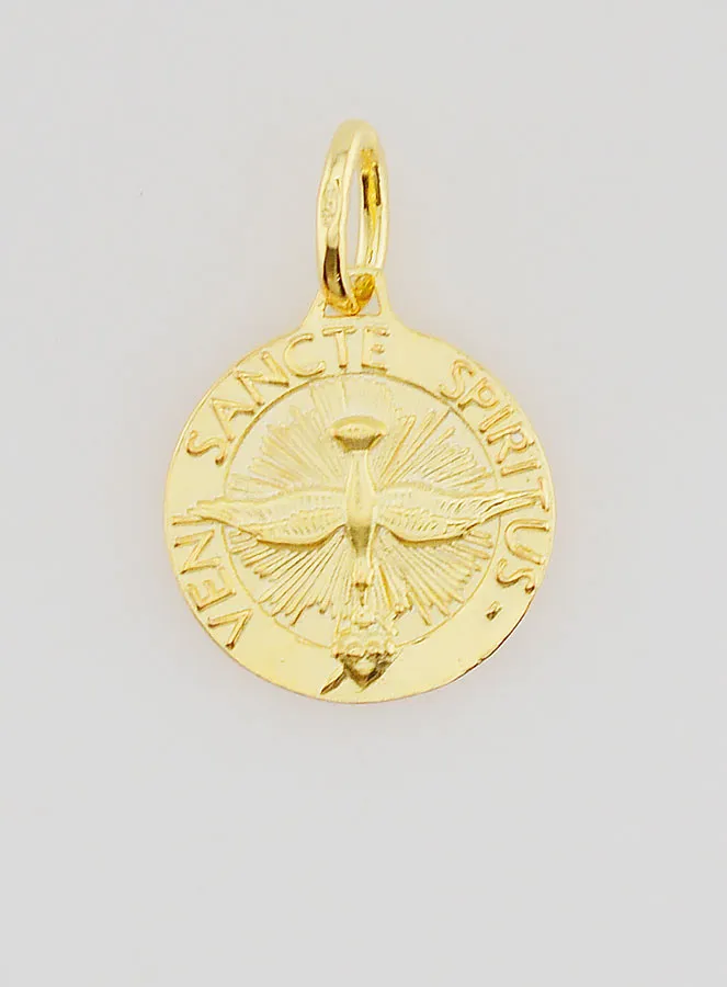 Gold-plated Medal Holy Spirit and Hymn - 14mm (pic 1)