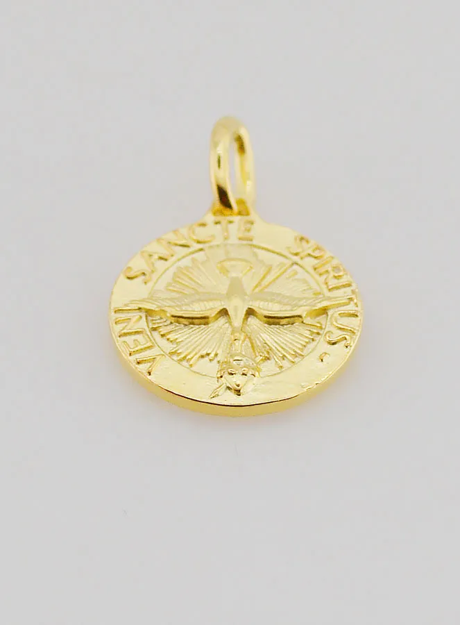 Gold-plated Medal Holy Spirit and Hymn - 14mm (pic 2)
