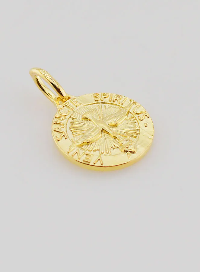 Gold-plated Medal Holy Spirit and Hymn - 14mm (pic 3)