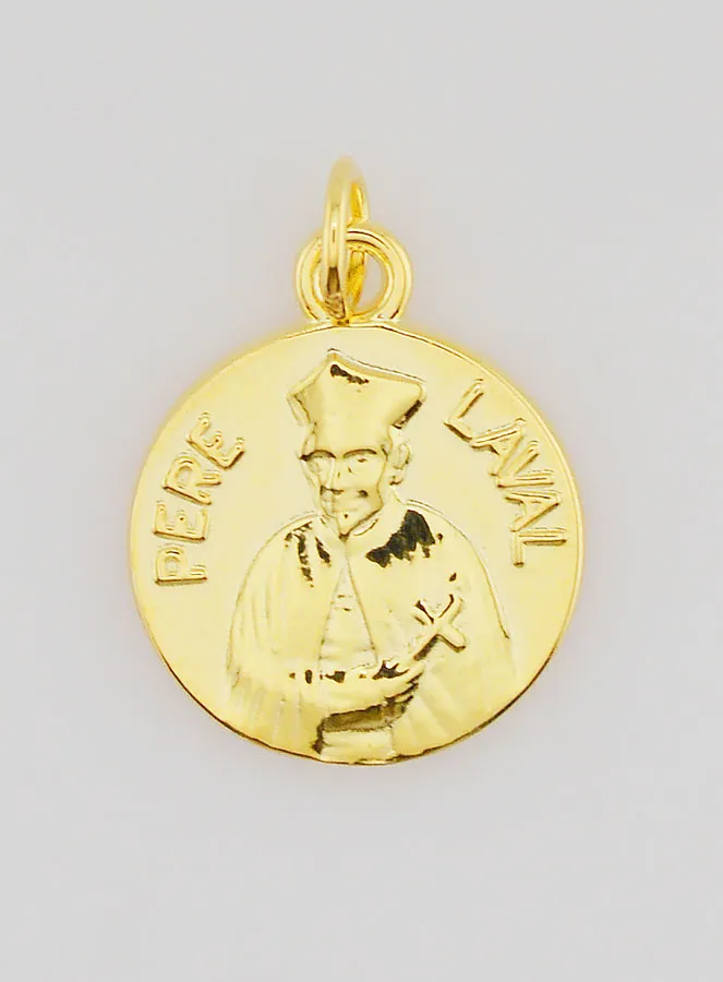 Gold Plated Medal Priest Laval - 18mm (pic 1)