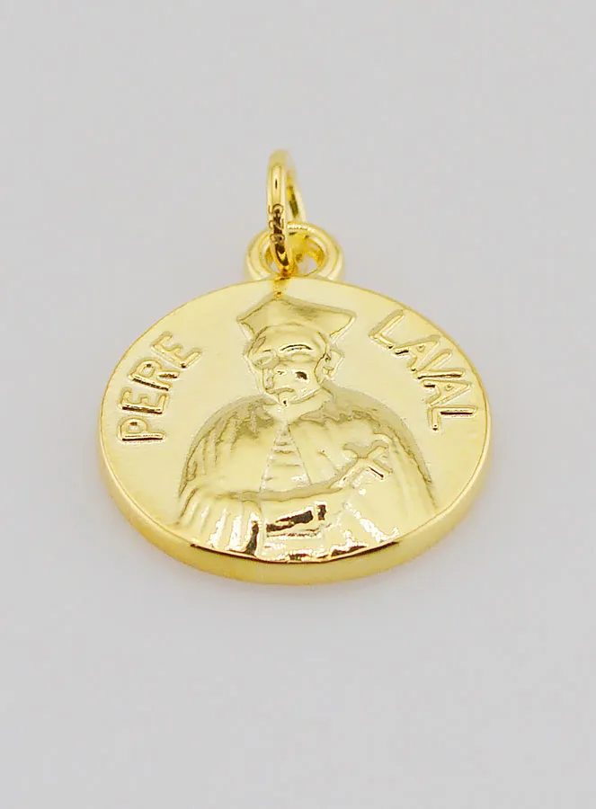 Gold Plated Medal Priest Laval - 18mm (pic 2)
