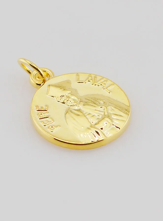 Gold Plated Medal Priest Laval - 18mm (pic 3)