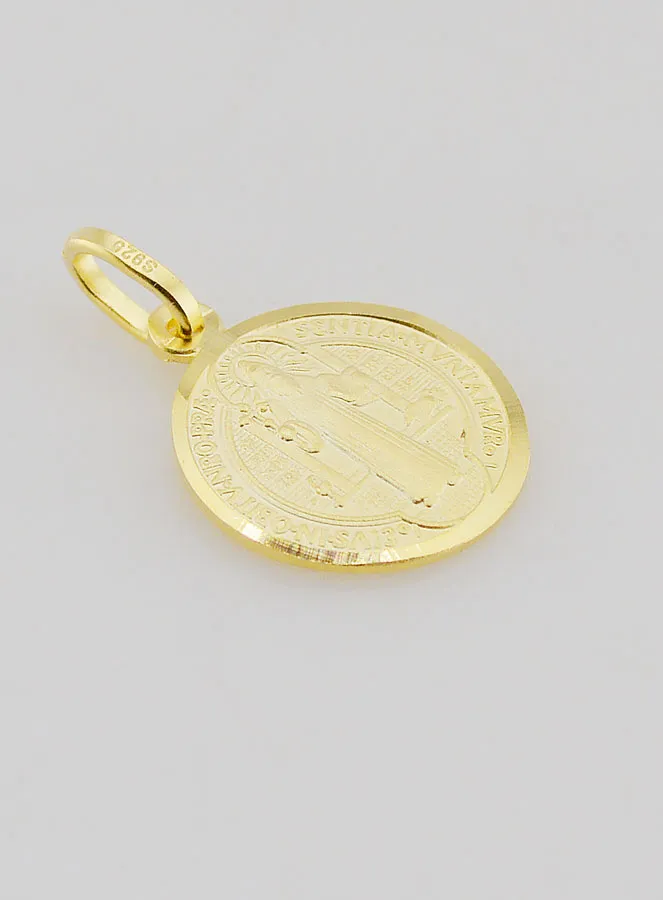 Gold-plated Saint Benedict Medal - 14mm (pic 3)