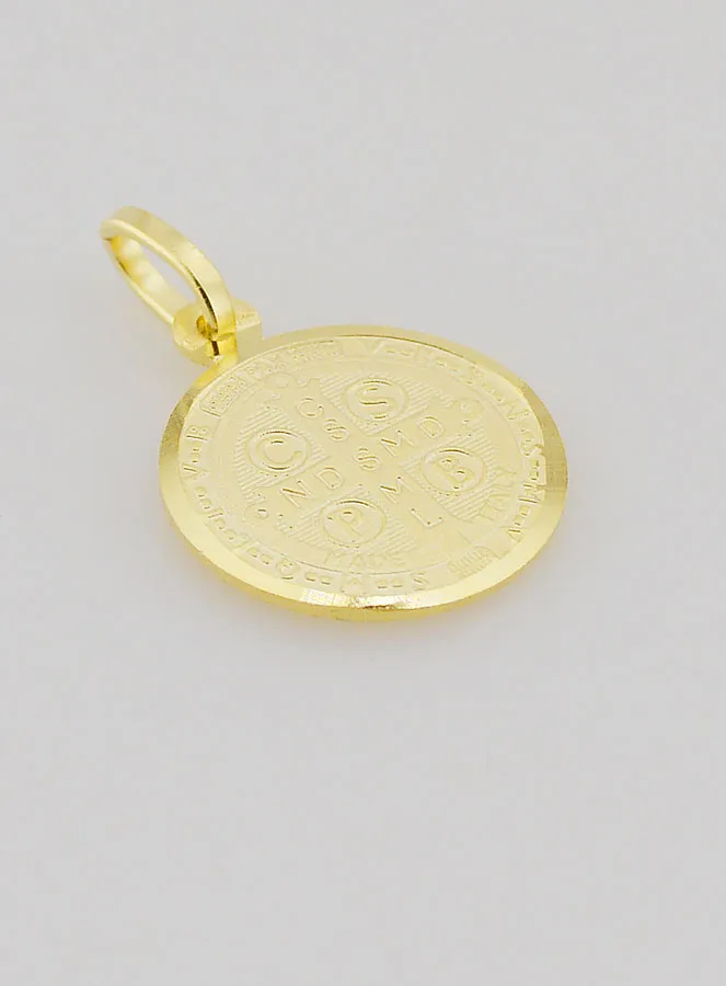 Gold-plated Saint Benedict Medal - 14mm (pic 4)