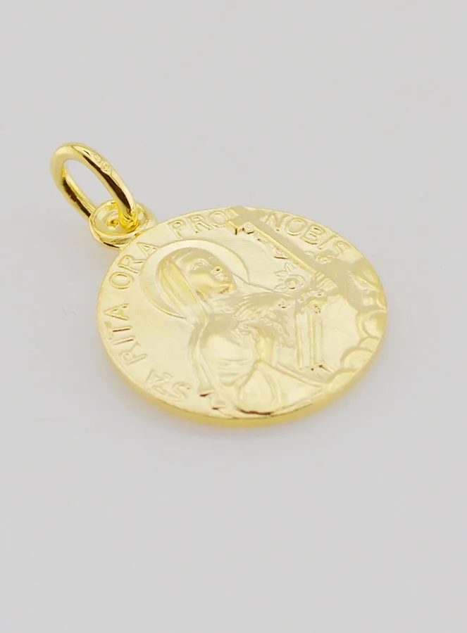 Gold Plated Saint Rita Medal - 18mm (pic 3)
