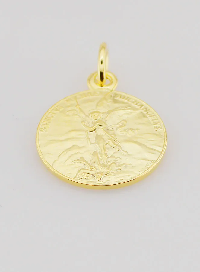 Gold-plated Medal St Michael the Archangel - 18mm (pic 2)