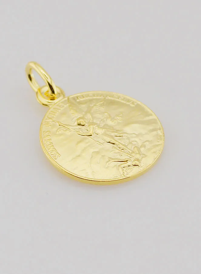 Gold-plated Medal St Michael the Archangel - 18mm (pic 3)