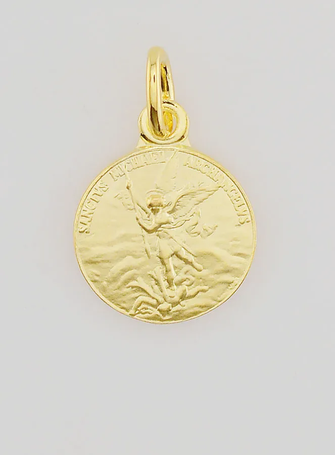 Gold-Plated Archangel Michael Medal - 14mm (pic 1)
