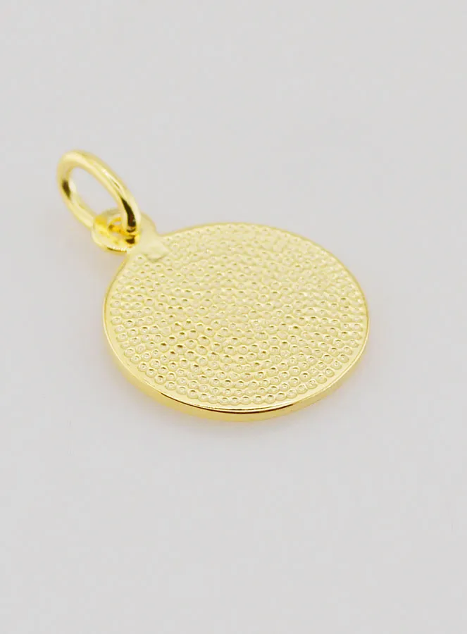 Gold-Plated Medal Virgin Mary in Prayer - 16mm (pic 4)