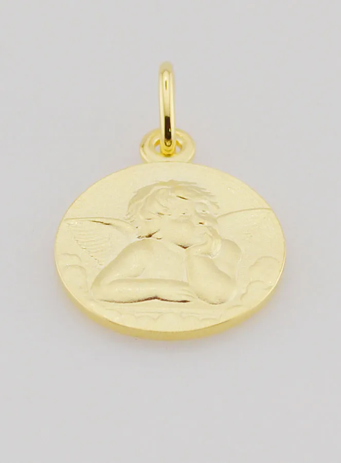 Gold Plated Medal 16mm - Angel Raphael (pic 2)