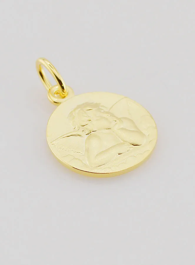 Gold Plated Medal 16mm - Angel Raphael (pic 3)