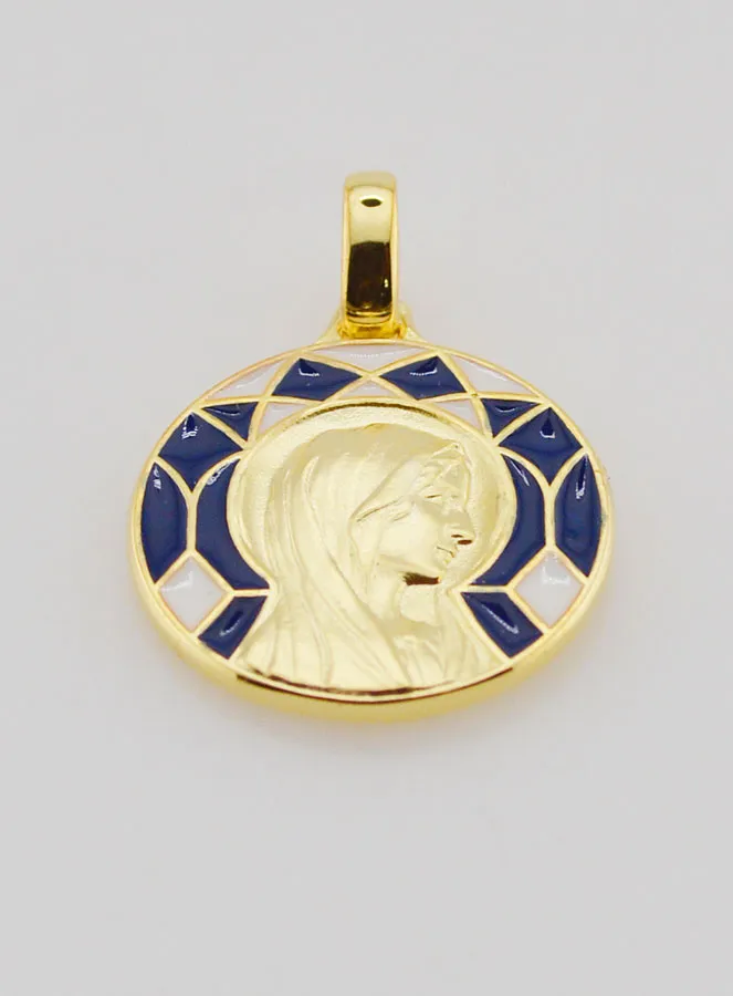 Virgin Mary and Lourdes Medal Double-sided - 18mm (pic 2)