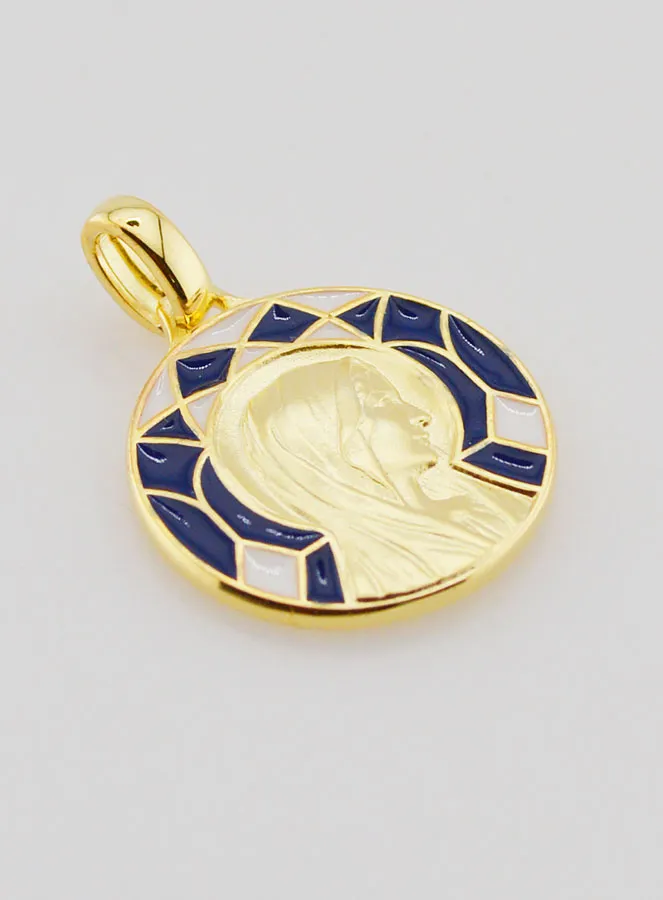 Virgin Mary and Lourdes Medal Double-sided - 18mm (pic 3)