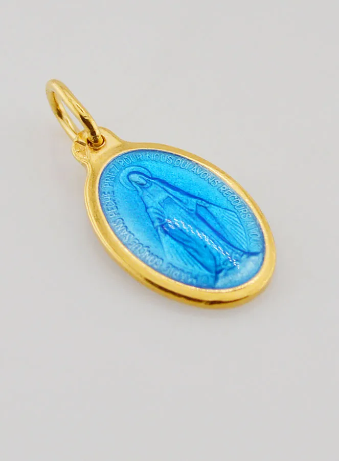 Miraculous Medal in Gold Plated Silver and Enamel - 17mm (pic 4)