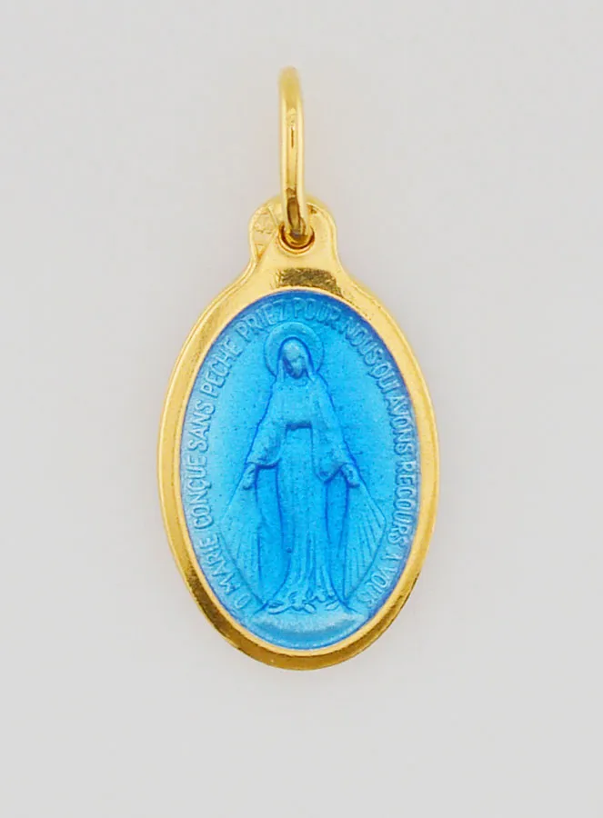 Miraculous Medal Blue Enamel - 17mm (pic 1)