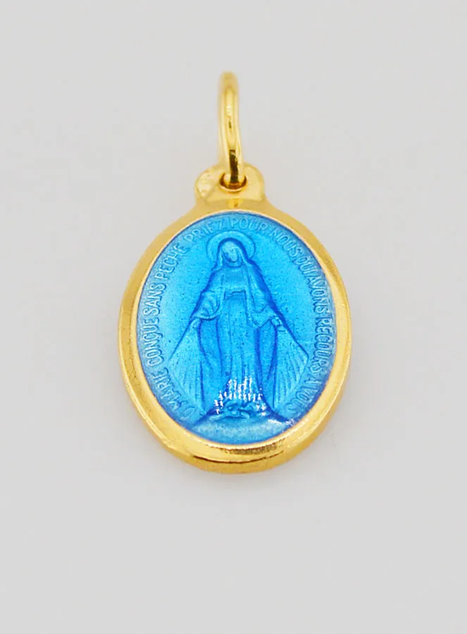 Miraculous Medal Blue Enamel - 17mm (pic 2)